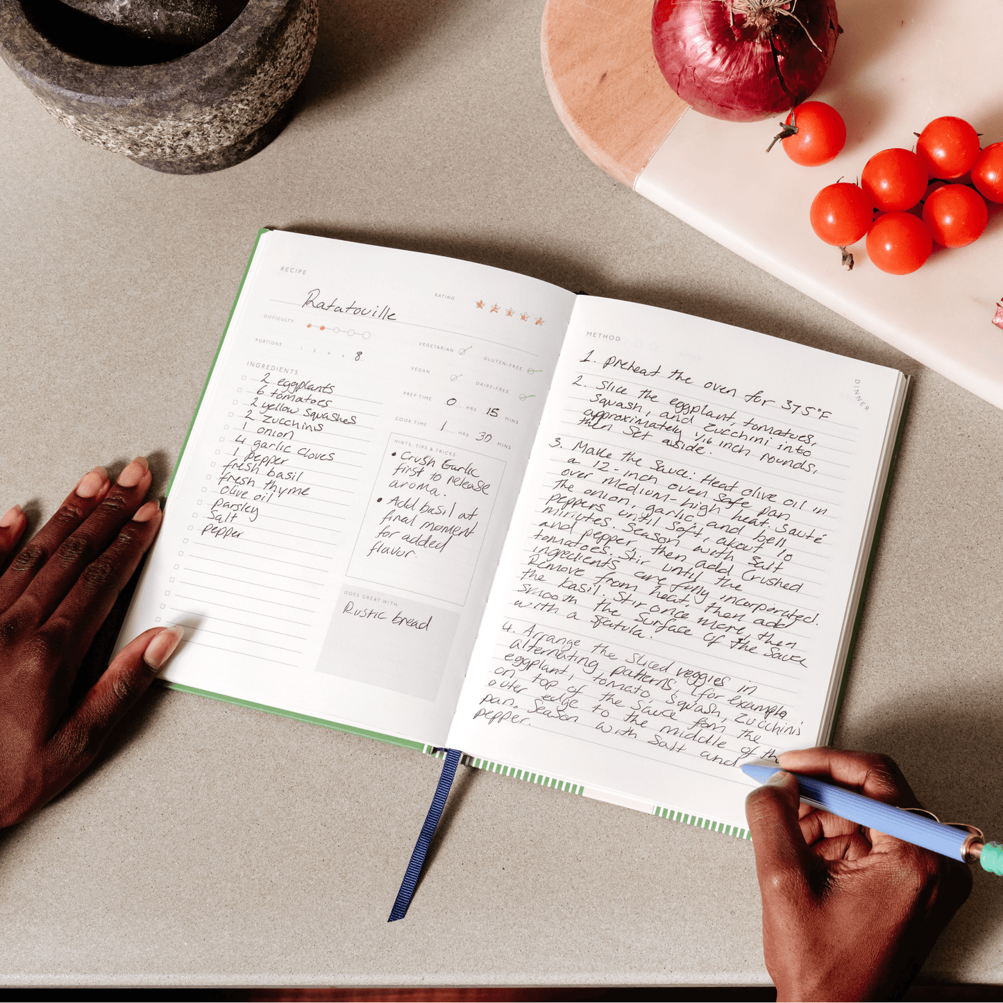Guided Recipe Journal, A5 Hardcover - Vegetable Medley - Dear John