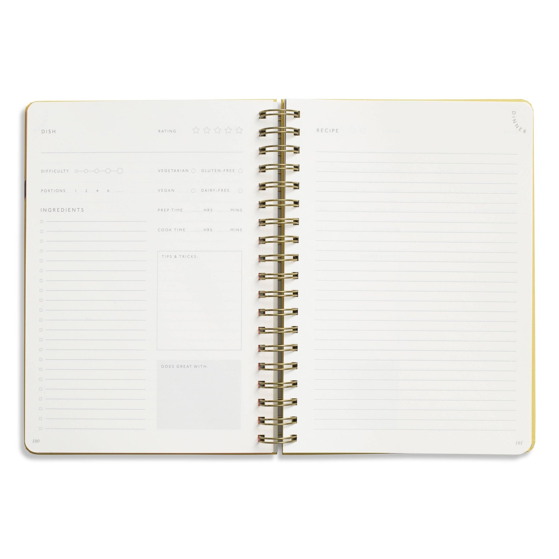 Guided Recipe Journal — B5 Spiral Hardcover (Hanging Fruits) - Dear John