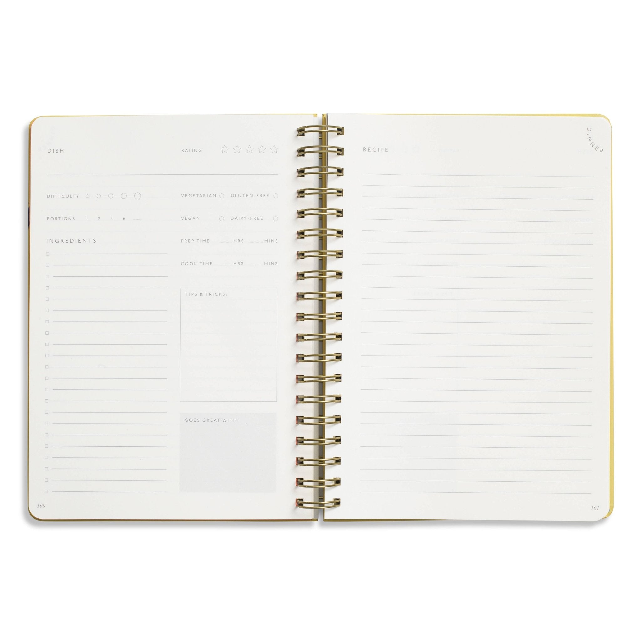 Guided Recipe Journal — B5 Spiral Hardcover (Hanging Fruits) - Dear John