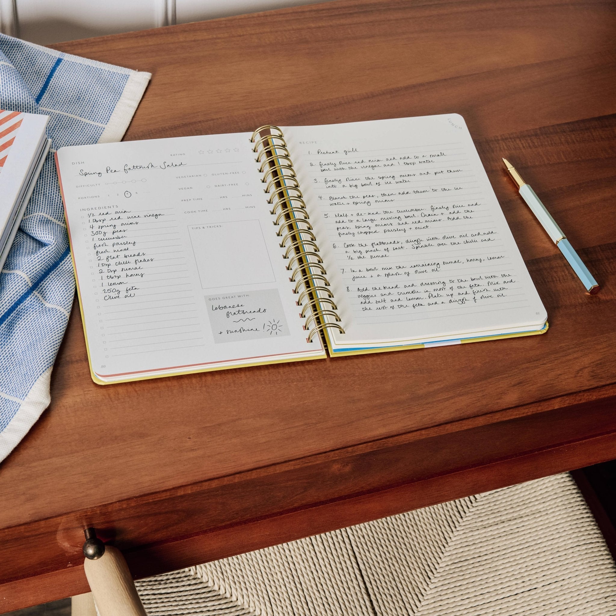 Guided Recipe Journal — B5 Spiral Hardcover (Hanging Fruits) - Dear John