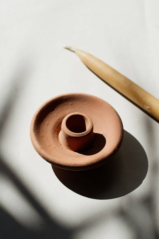 Handcrafted Clay Candle Holder - Dear John