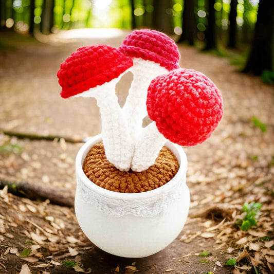 Handmade Crochet Mushroom Pot | Mushroom Decor - Dear John