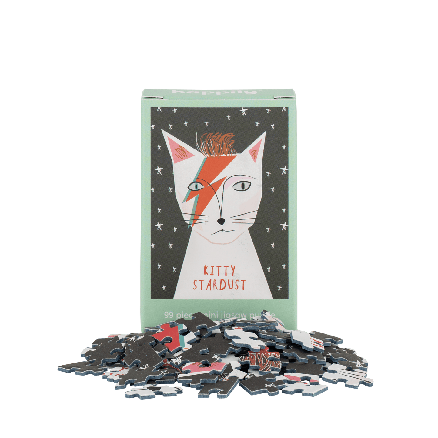 Happily Puzzles - Kitty Stardust - 99 Piece Mini Cat Jigsaw Puzzle - Dear John