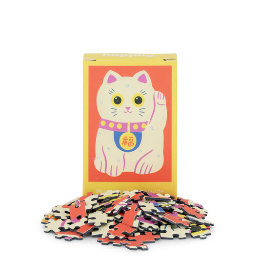 Happily Puzzles - Lucky Cat - 99 Piece Mini Jigsaw Puzzle - Dear John