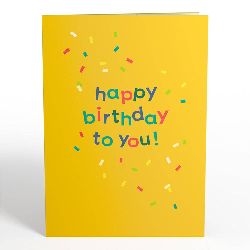 Happy Birthday Confetti Cake Music and Lights Card 5x7" - Dear John