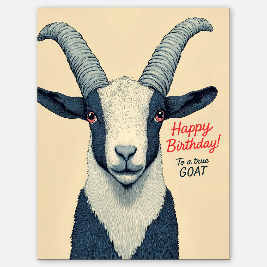 Happy Birthday, GOAT - A2 greeting card - Dear John