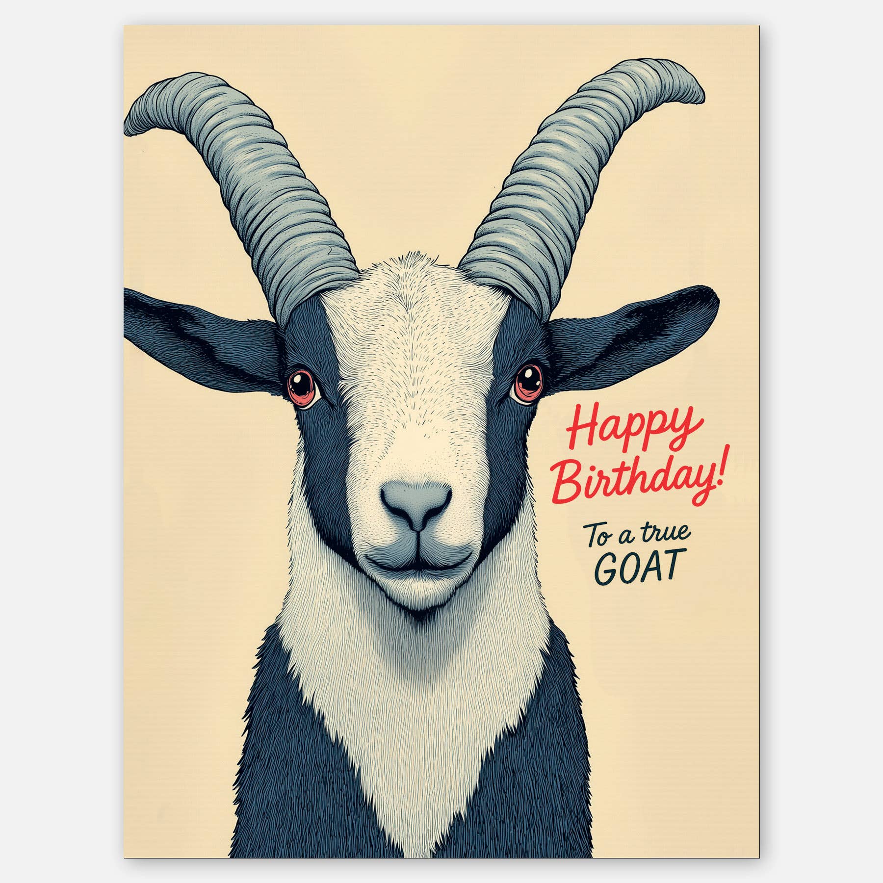 Happy Birthday, GOAT - A2 greeting card - Dear John