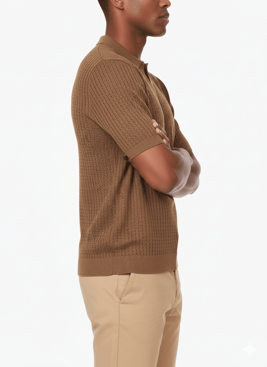 Hawk's Bay - Men's Textured Polo Shirt - Dear John