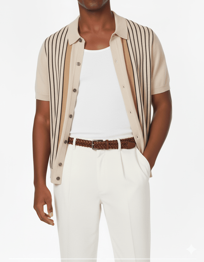 Hawk's Bay - Men's Textured Polo Shirt - Dear John