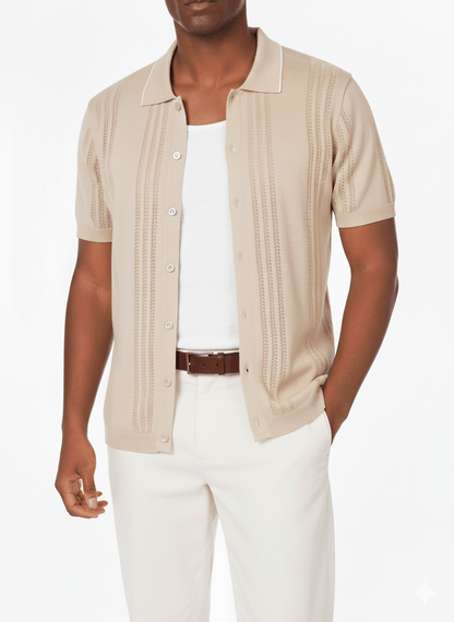 Hawk's Bay - Men's Textured Polo Shirt - Dear John
