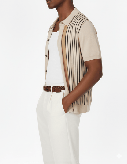 Hawk's Bay - Men's Textured Polo Shirt - Dear John