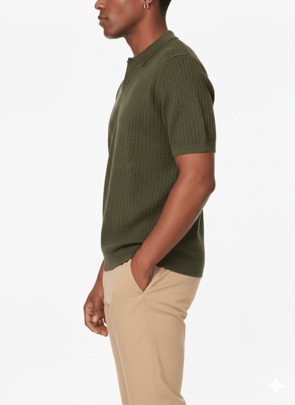 Hawk's Bay - Men's Textured Polo Shirt - Dear John