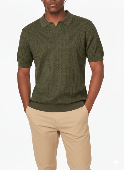 Hawk's Bay - Men's Textured Polo Shirt - Dear John
