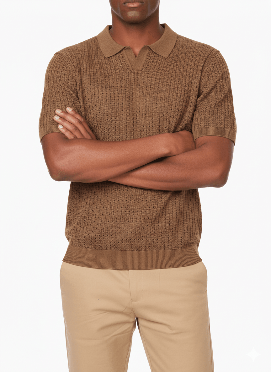 Hawk's Bay - Men's Textured Polo Shirt - Dear John