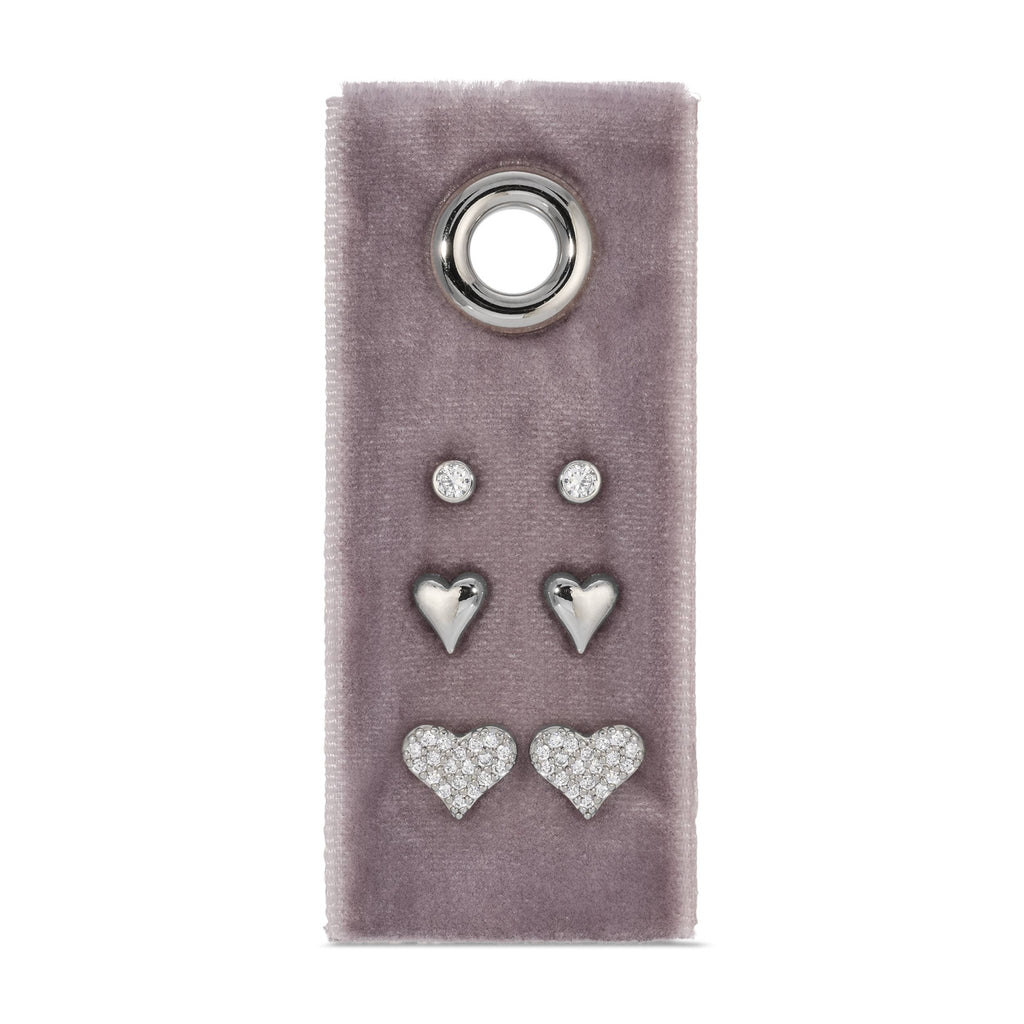 Heart Velvet Stud Gift Set - Dear John