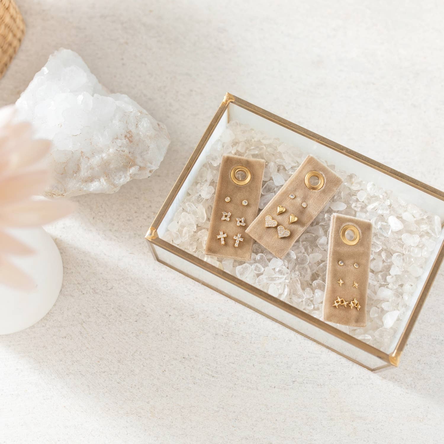 Heart Velvet Stud Gift Set - Dear John