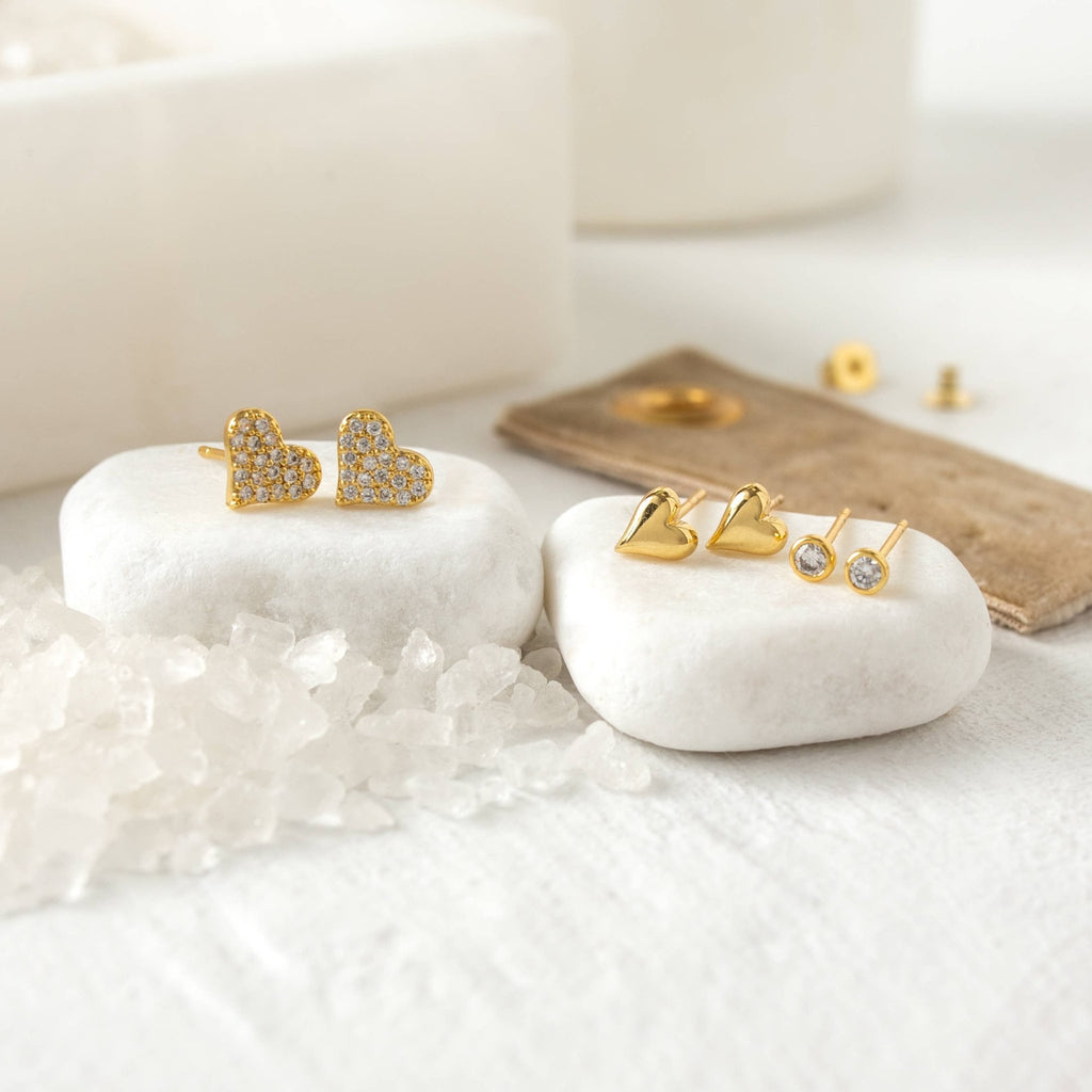 Heart Velvet Stud Gift Set - Dear John