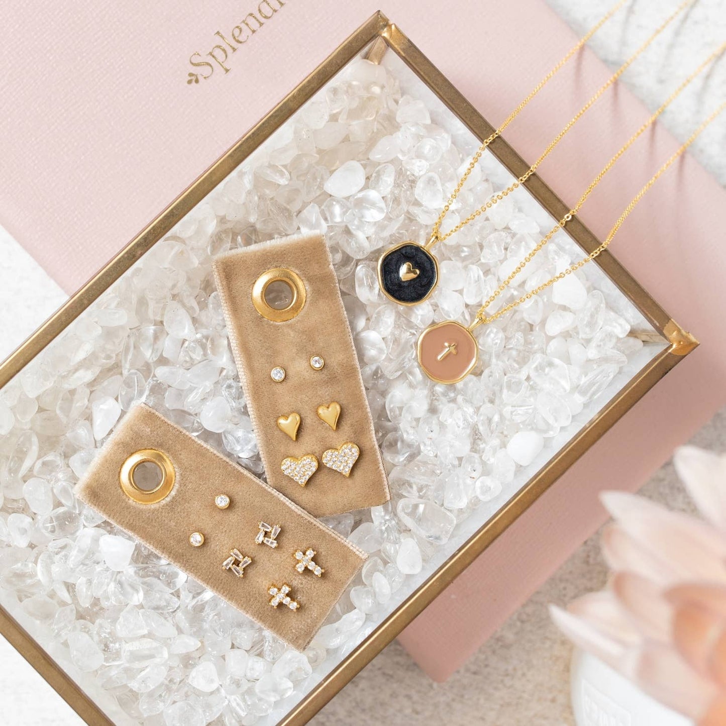 Heart Velvet Stud Gift Set - Dear John