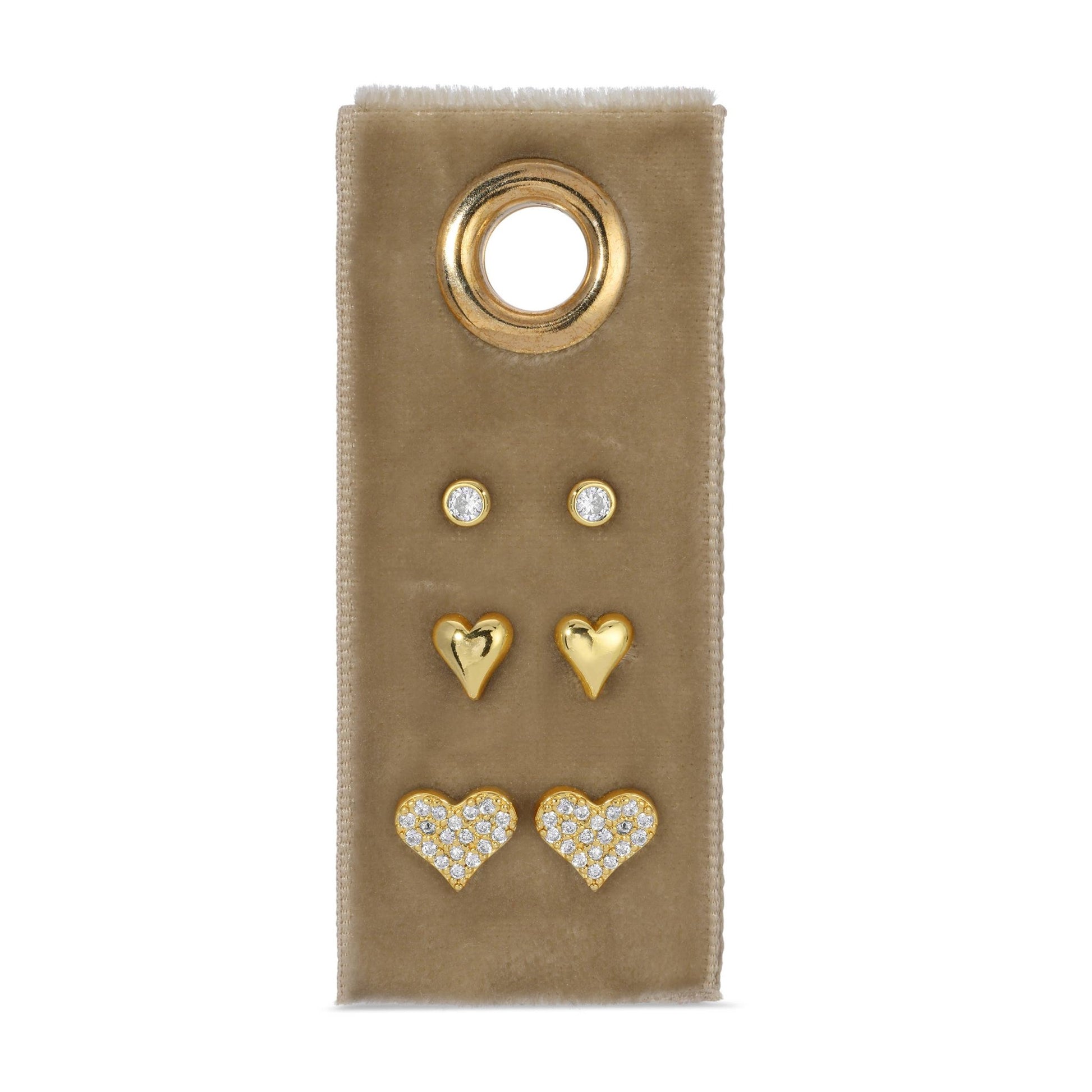 Heart Velvet Stud Gift Set - Dear John
