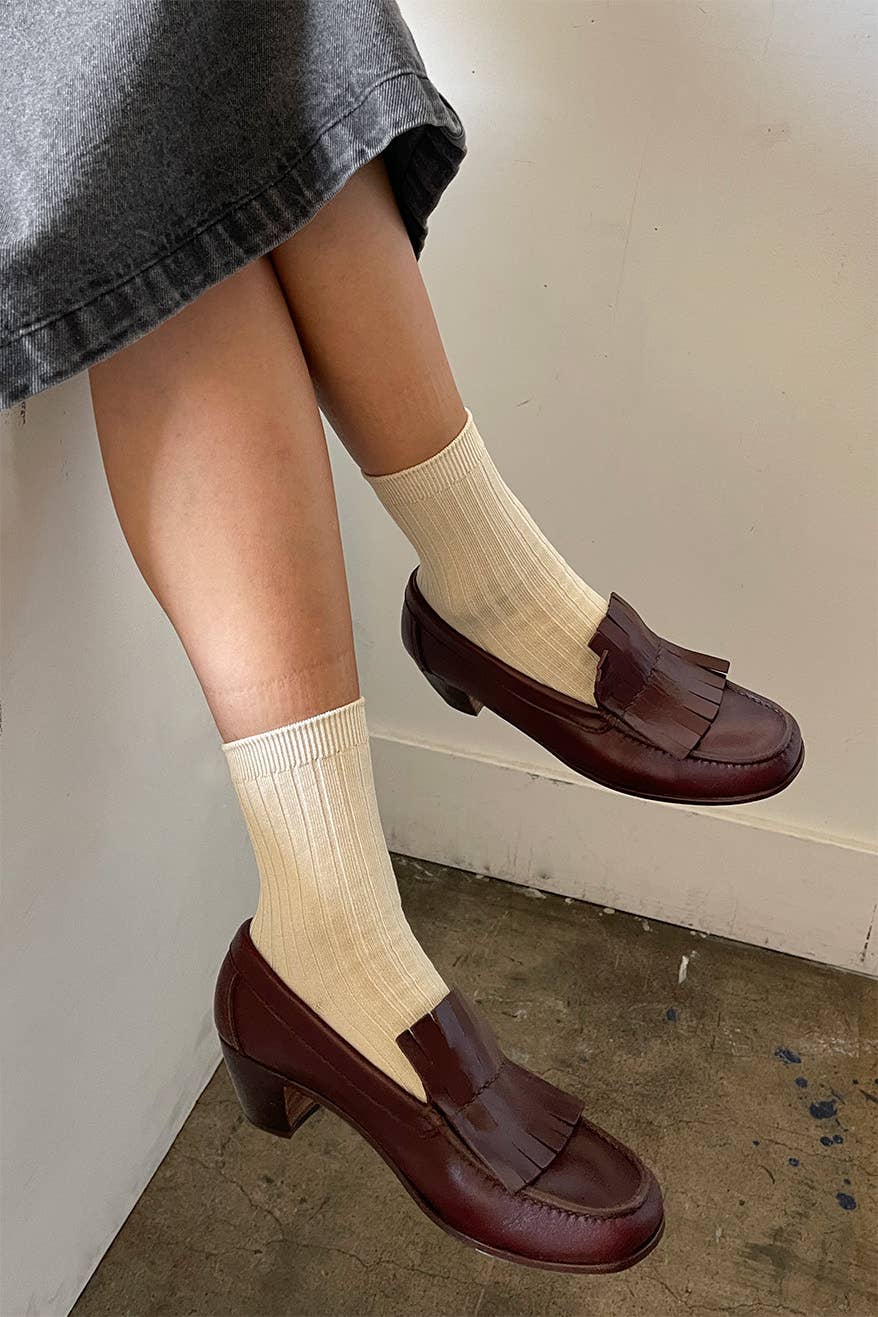 Her Socks - Mercerized Combed Cotton Rib - Dear John