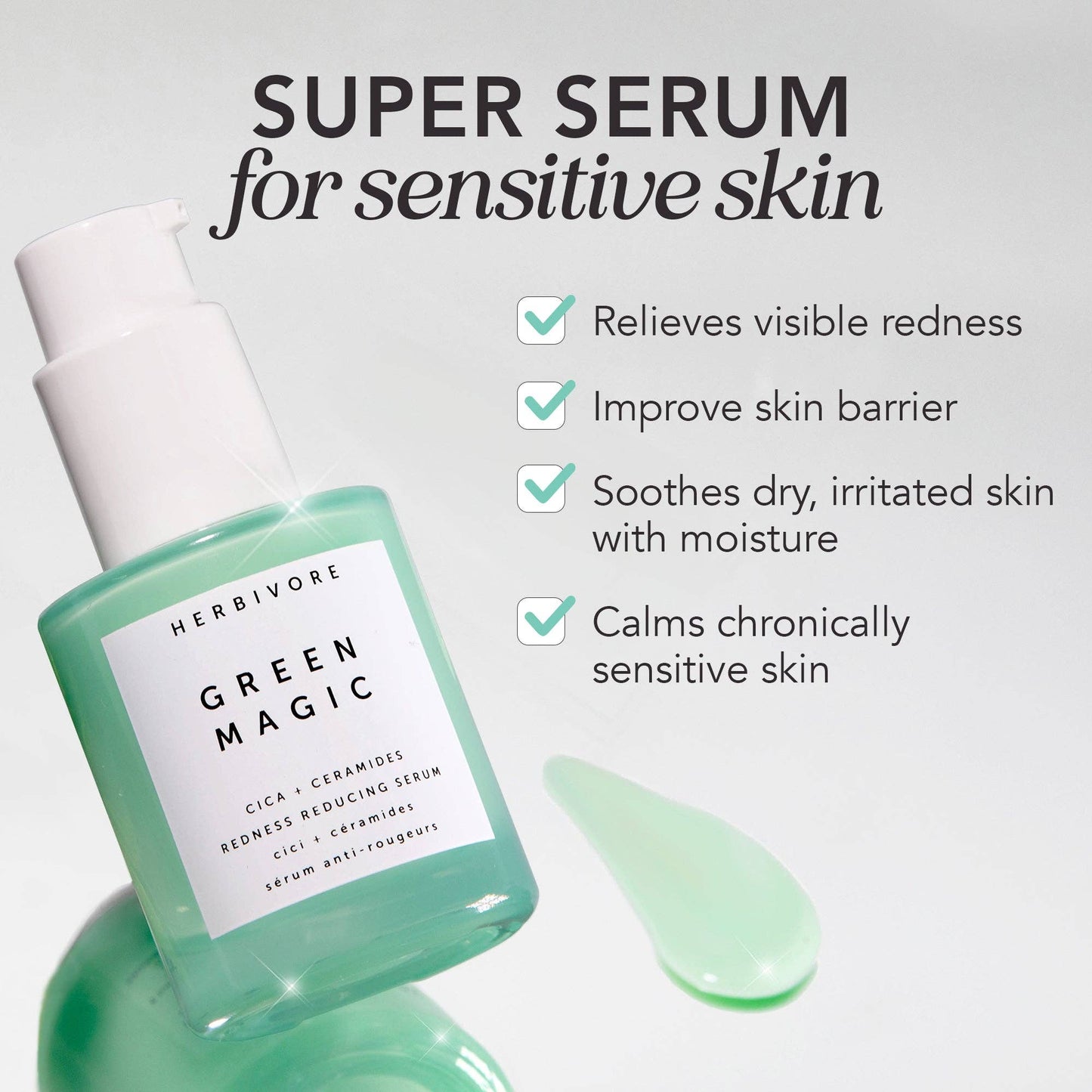 Herbivore Botanicals - Green Magic Cica + Ceramides Redness Reducing Serum - Dear John