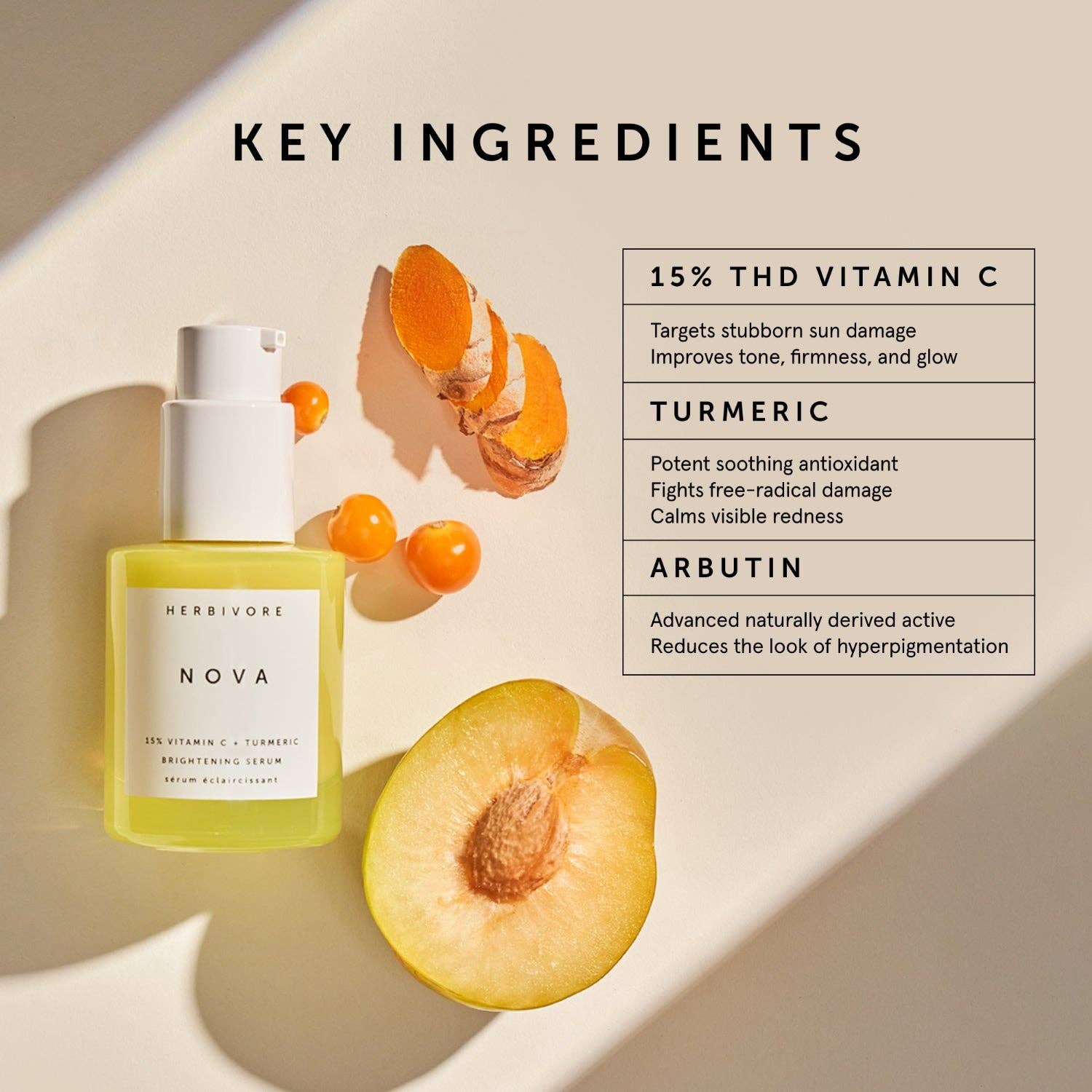 Herbivore Botanicals - NOVA 15% Vitamin C + Turmeric Brightening Serum - Dear John