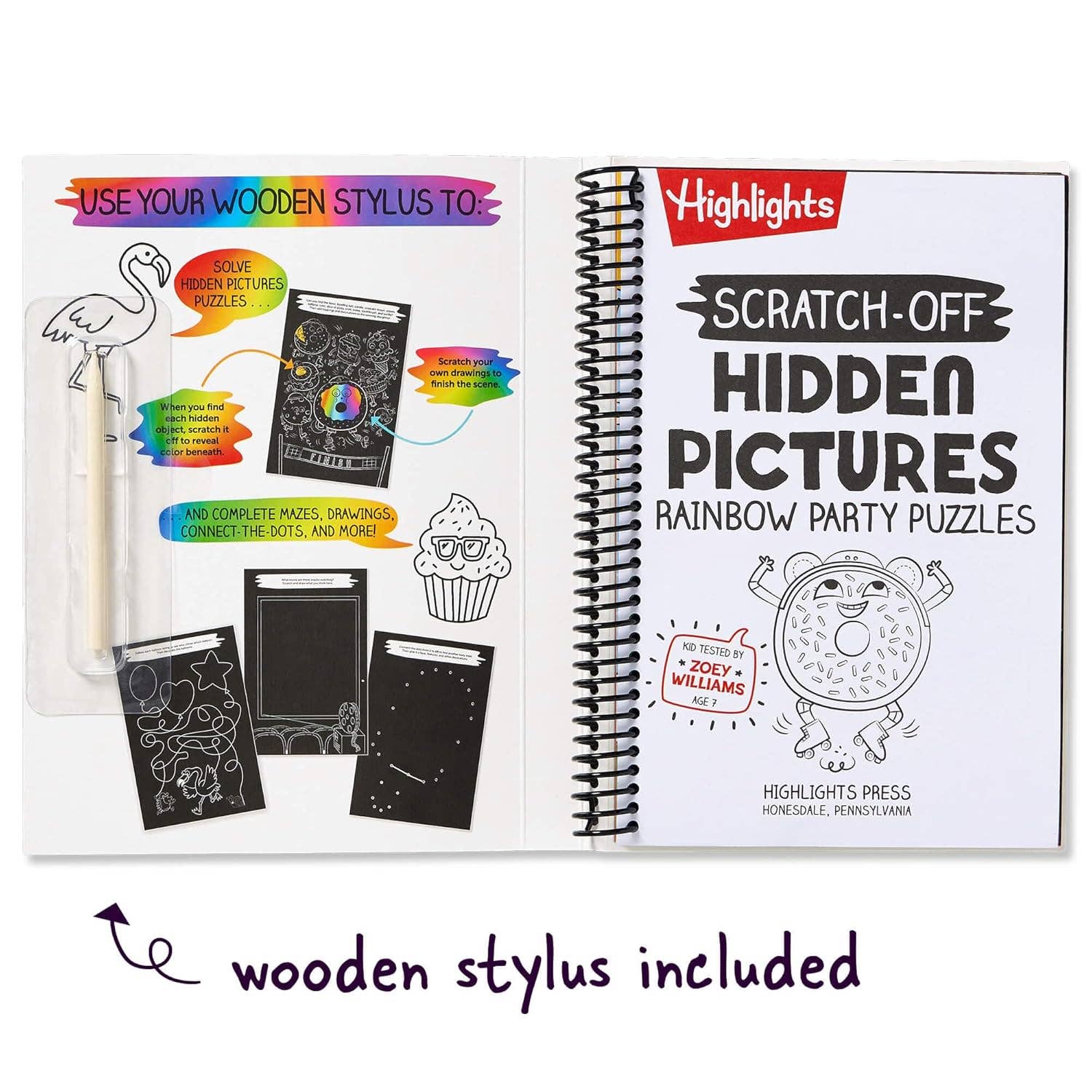Highlights for Children - Scratch - Off Hidden Pictures Rainbow Party Puzzles - Dear John