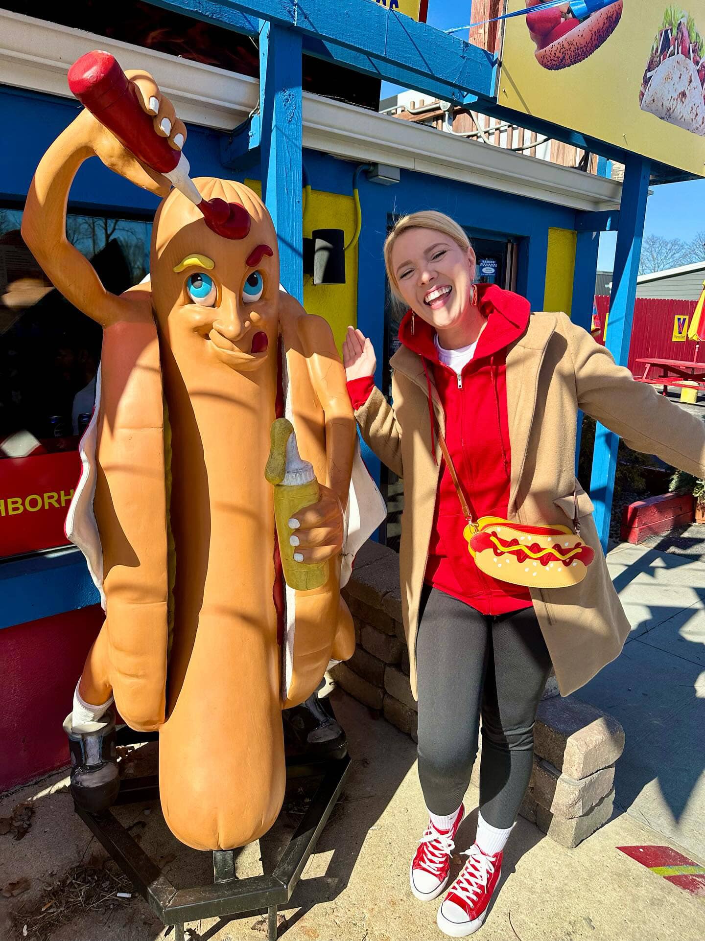 Hot Dog Crossbody Bag | Vegan PU, Zipper, Adjustable Strap - Dear John