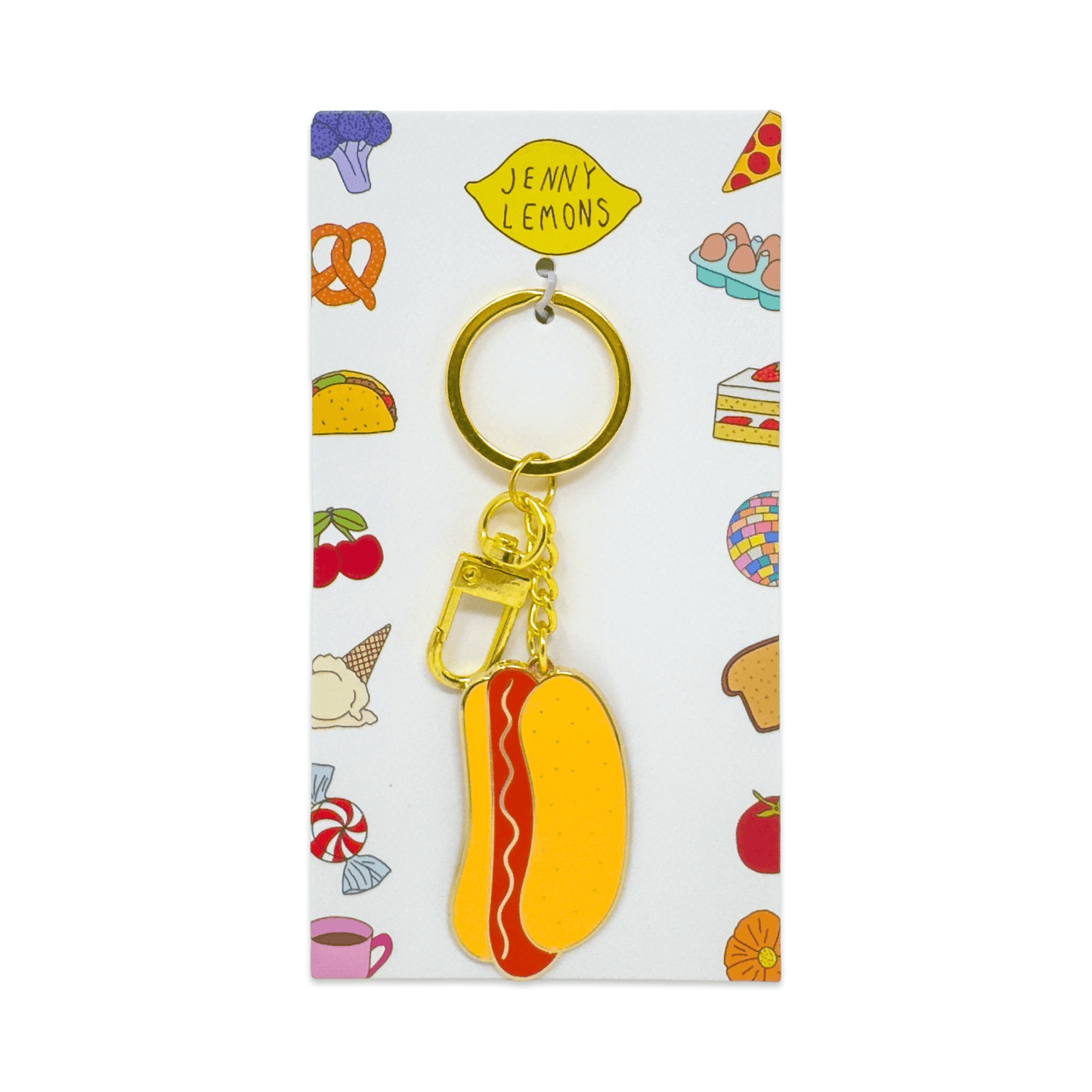 Hot Dog Enamel Bag Charm & Keychain - Dear John