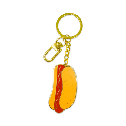 Hot Dog Enamel Bag Charm & Keychain - Dear John