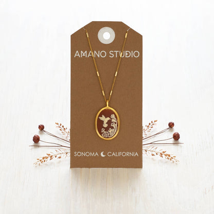 Hummingbird Vintage Cameo Necklace - Dear John