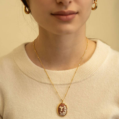 Hummingbird Vintage Cameo Necklace - Dear John