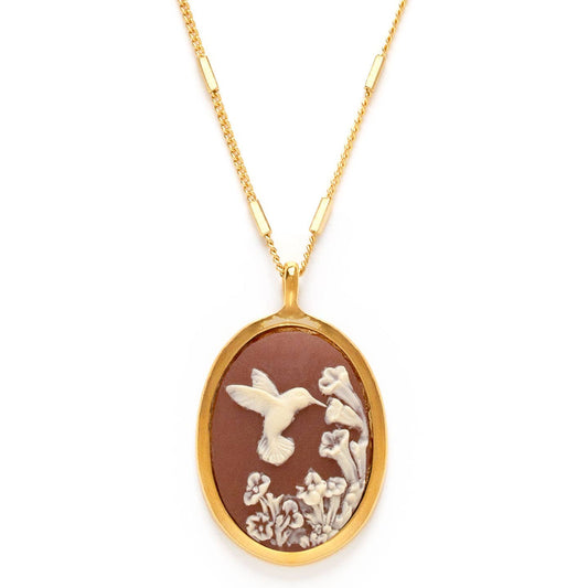 Hummingbird Vintage Cameo Necklace - Dear John