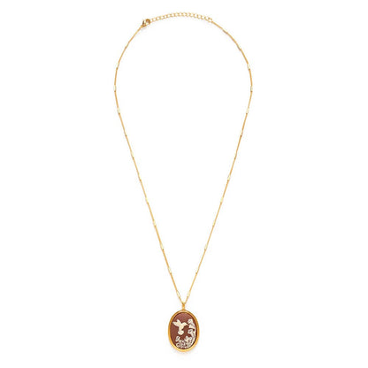 Hummingbird Vintage Cameo Necklace - Dear John