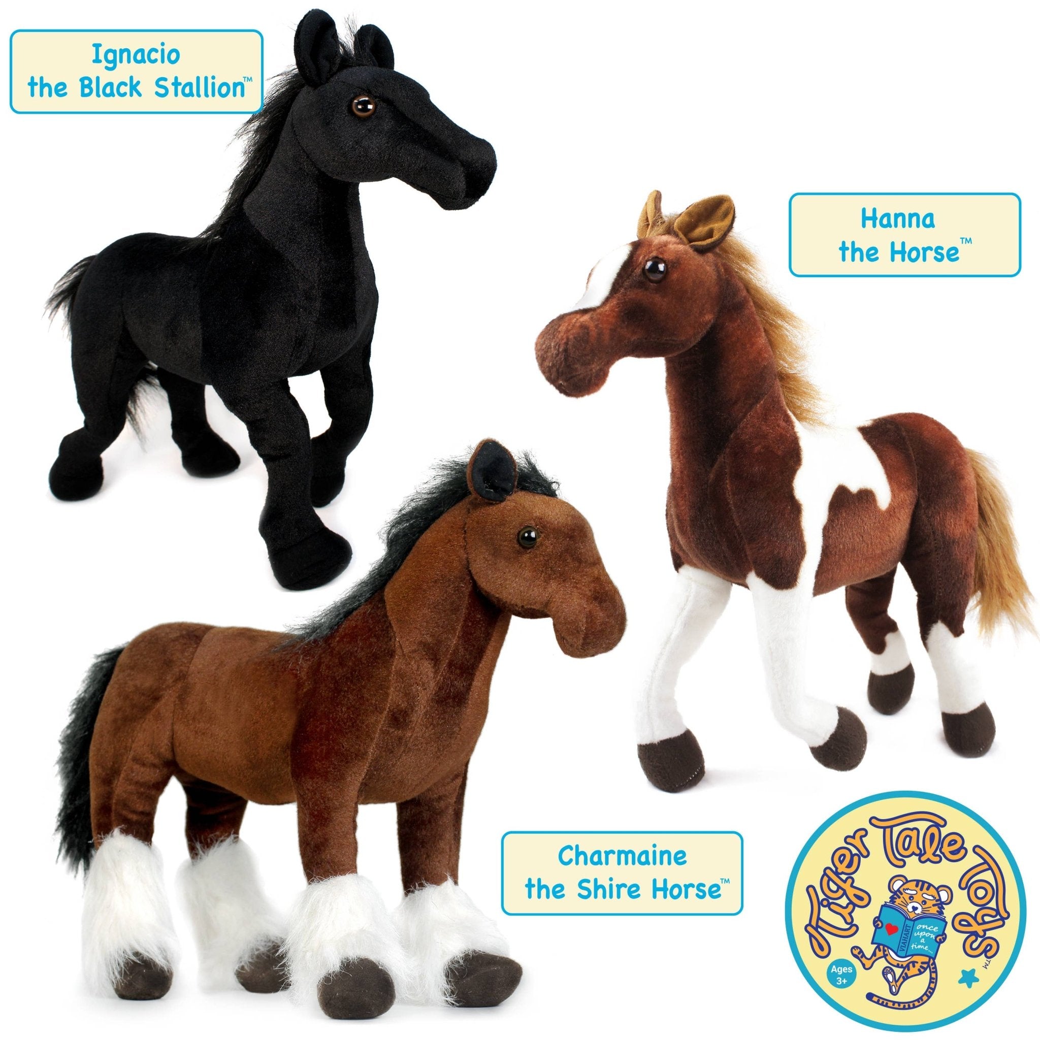 Ignacio The Black Stallion | 18 Inch Stuffed Animal Plush - Dear John