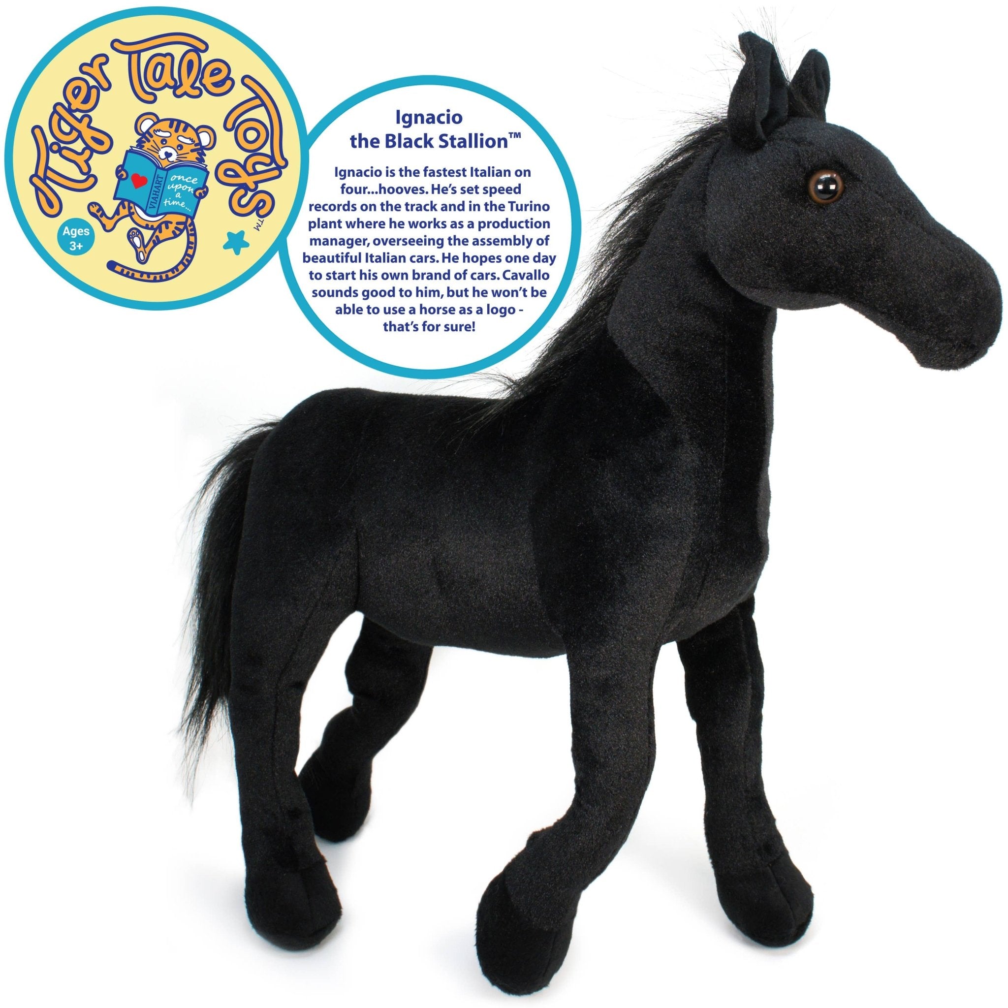 Ignacio The Black Stallion | 18 Inch Stuffed Animal Plush - Dear John