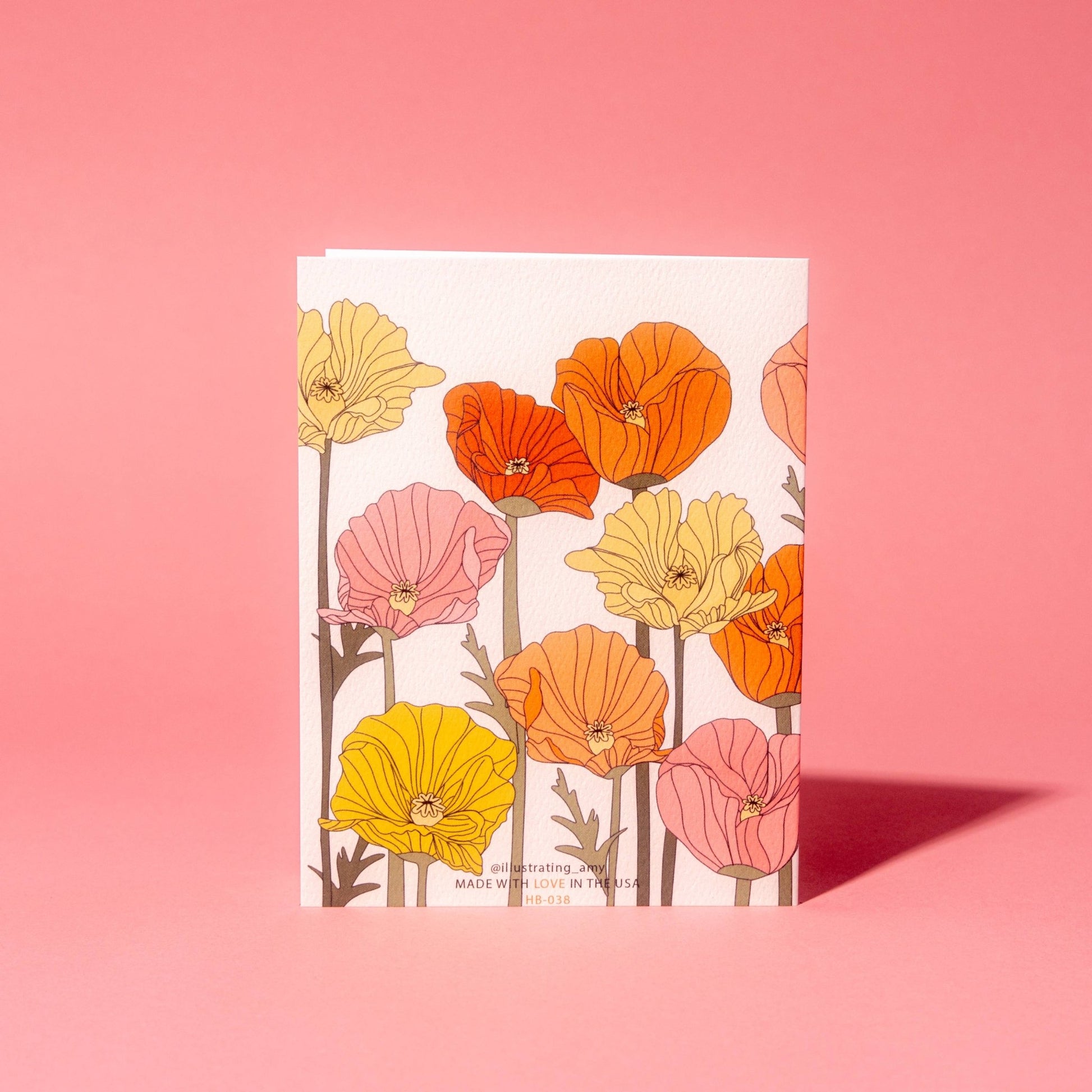 Illustrating Amy - Birthday Poppies Card - Dear John