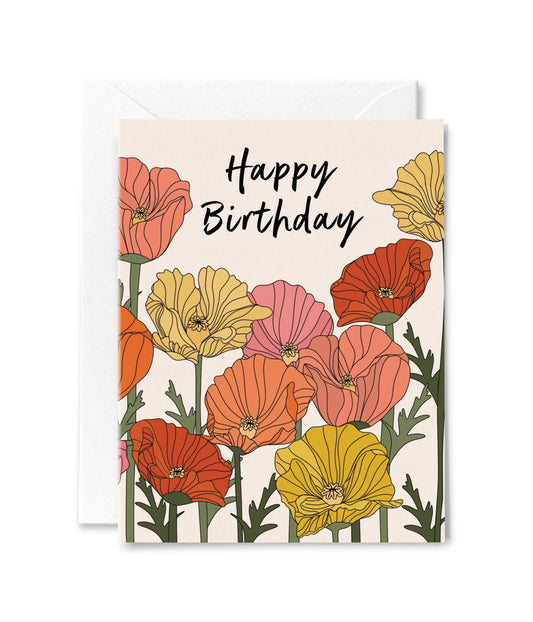 Illustrating Amy - Birthday Poppies Card - Dear John
