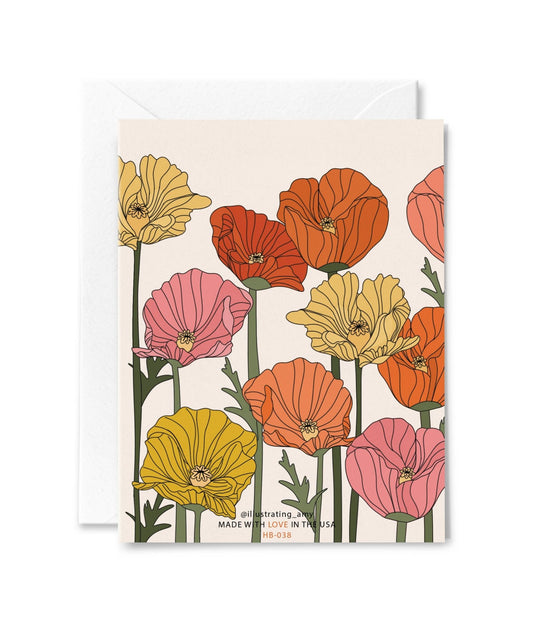 Illustrating Amy - Birthday Poppies Card - Dear John