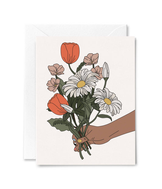 Illustrating Amy - Hand Holding Flower Bouquet Card - Dear John