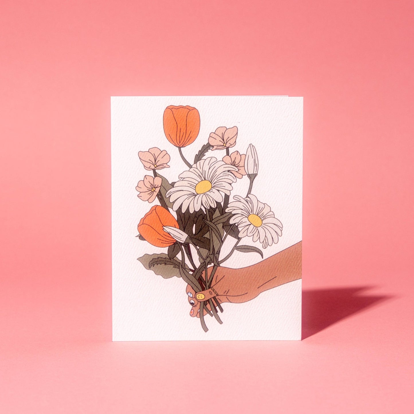Illustrating Amy - Hand Holding Flower Bouquet Card - Dear John