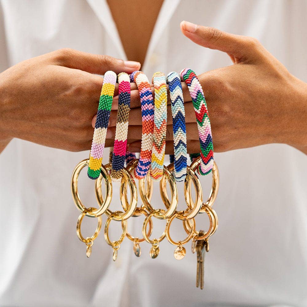 INK + ALLOY - Chloe Varigated Stripe Key Ring Coastal - Dear John