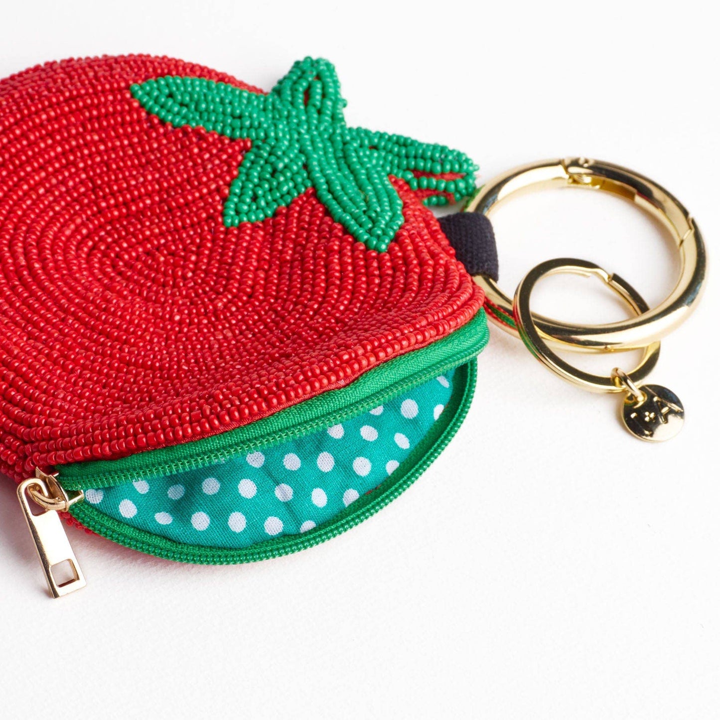 INK + ALLOY - Mary Tomato Beaded Coin Purse Red + Green Wholesale - Dear John