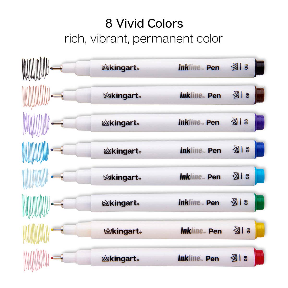 Inkline™ Fine Line Pens 8 Colors Size 8 - Dear John