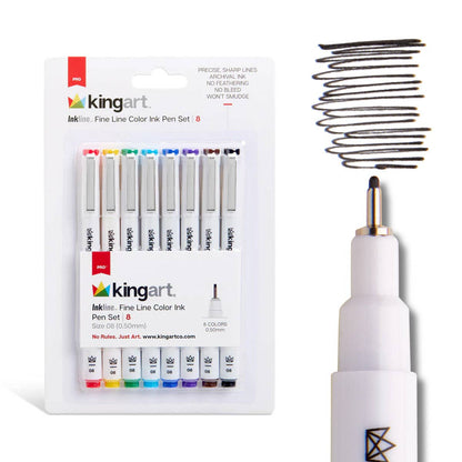 Inkline™ Fine Line Pens 8 Colors Size 8 - Dear John