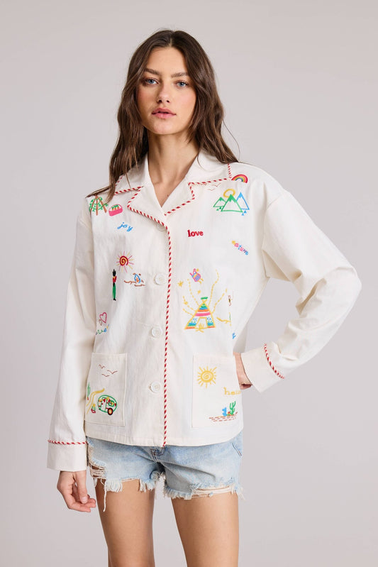 Joshua Embroidered Lightweight Jacket - Dear John