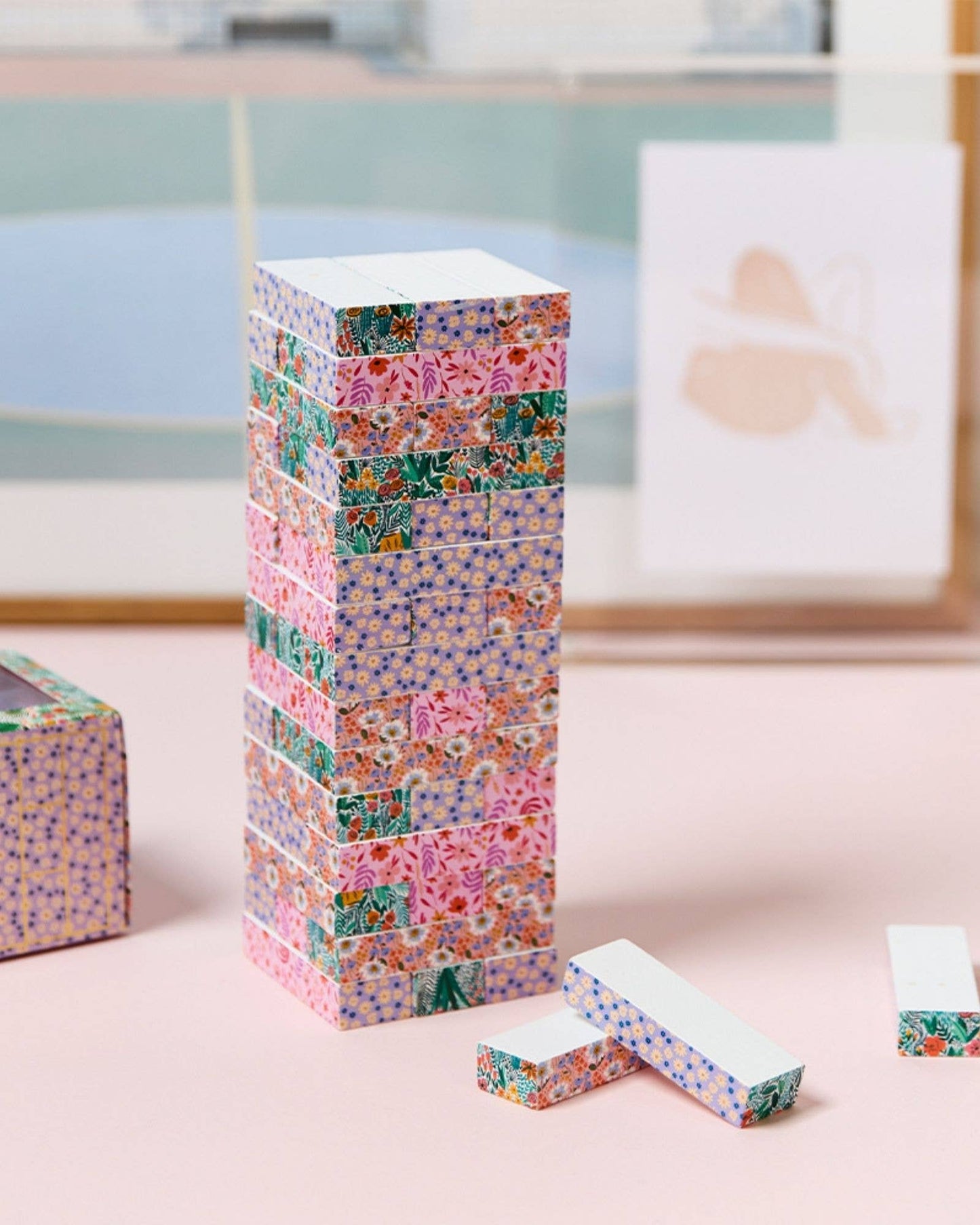 Journey of Something USA - Floral Tumbling Tower Game - Dear John