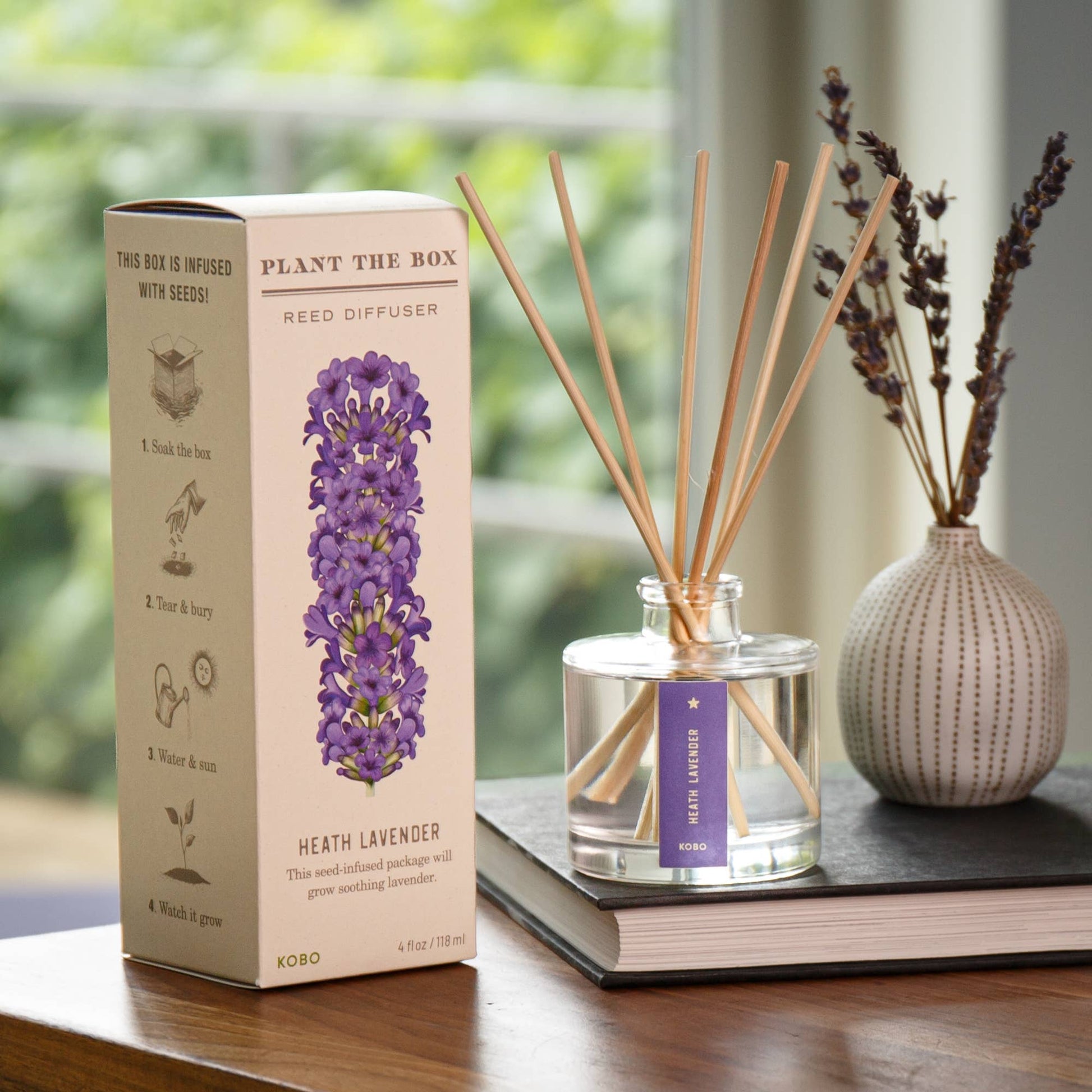 KOBO - Heath Lavender - Plant the Box Diffuser - 4oz - Dear John