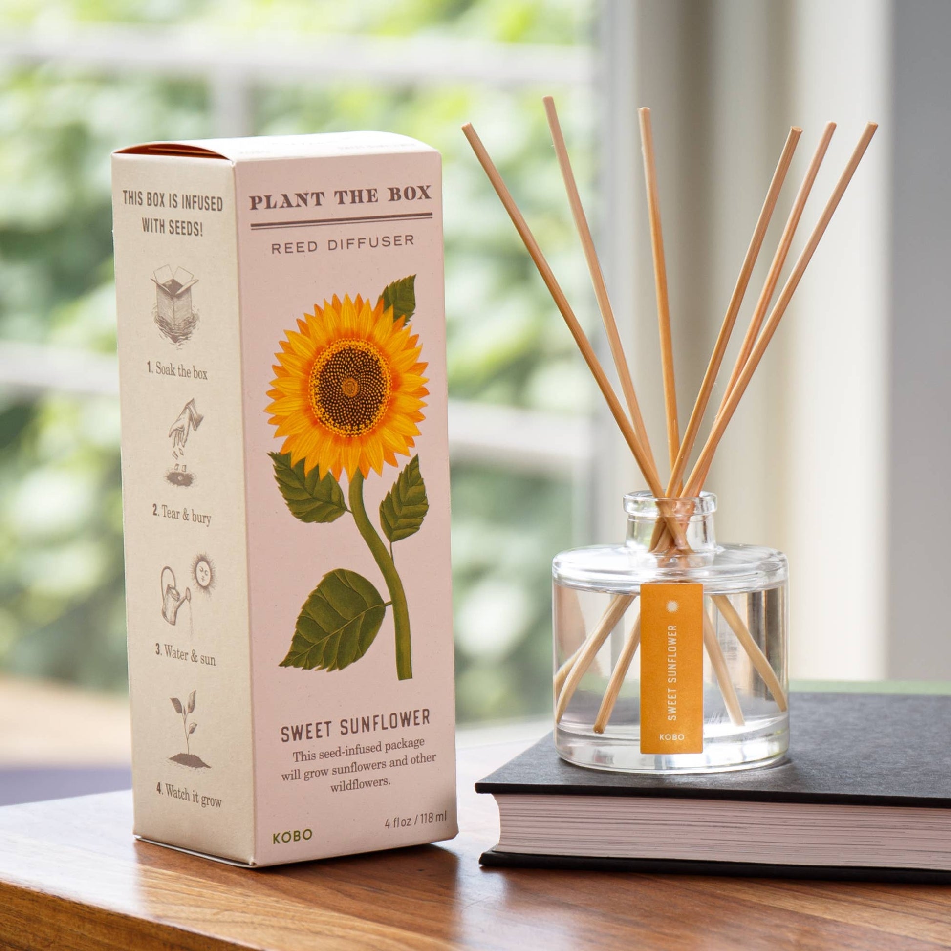 KOBO - Sweet Sunflower - Plant the Box Diffuser - 4oz - Dear John