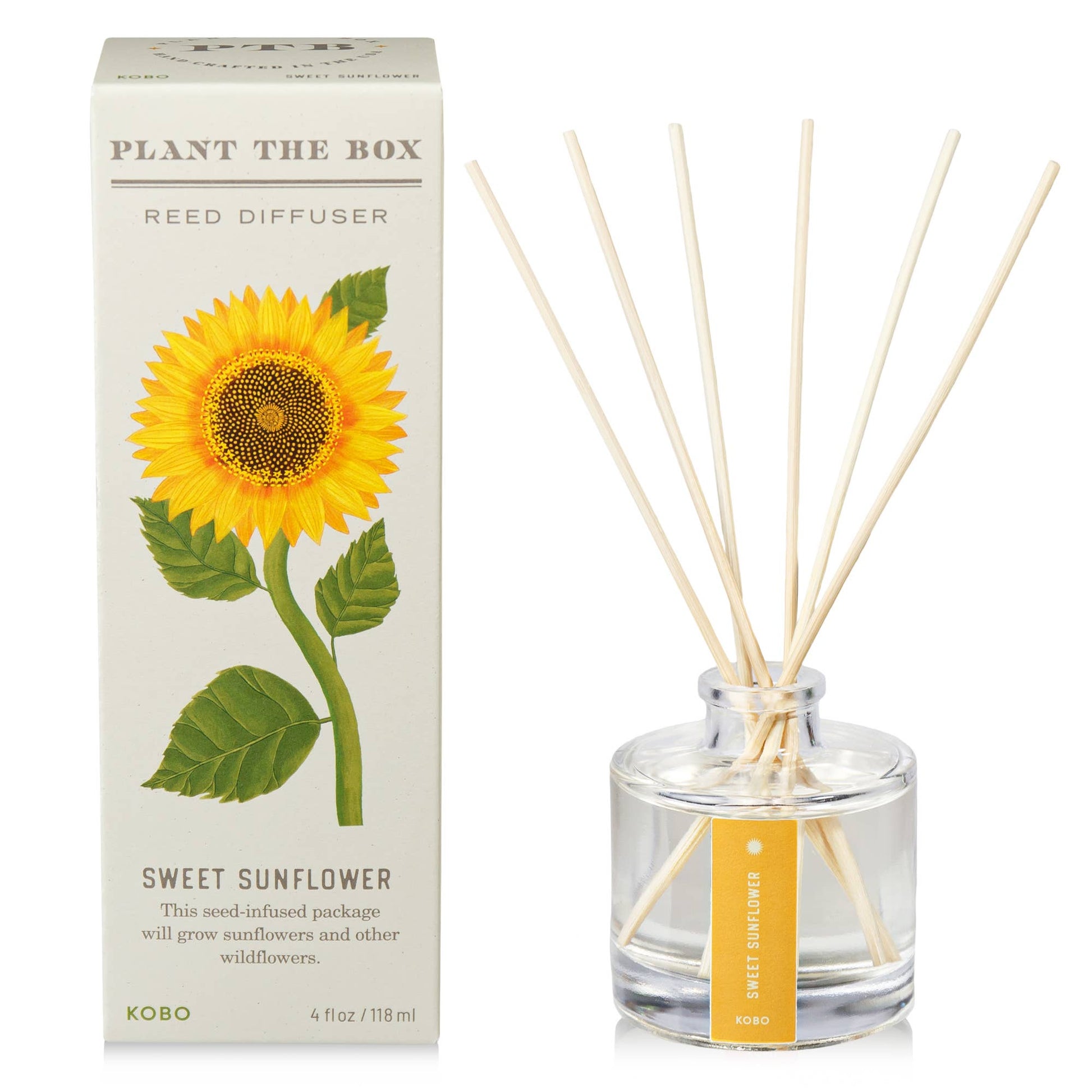 KOBO - Sweet Sunflower - Plant the Box Diffuser - 4oz - Dear John